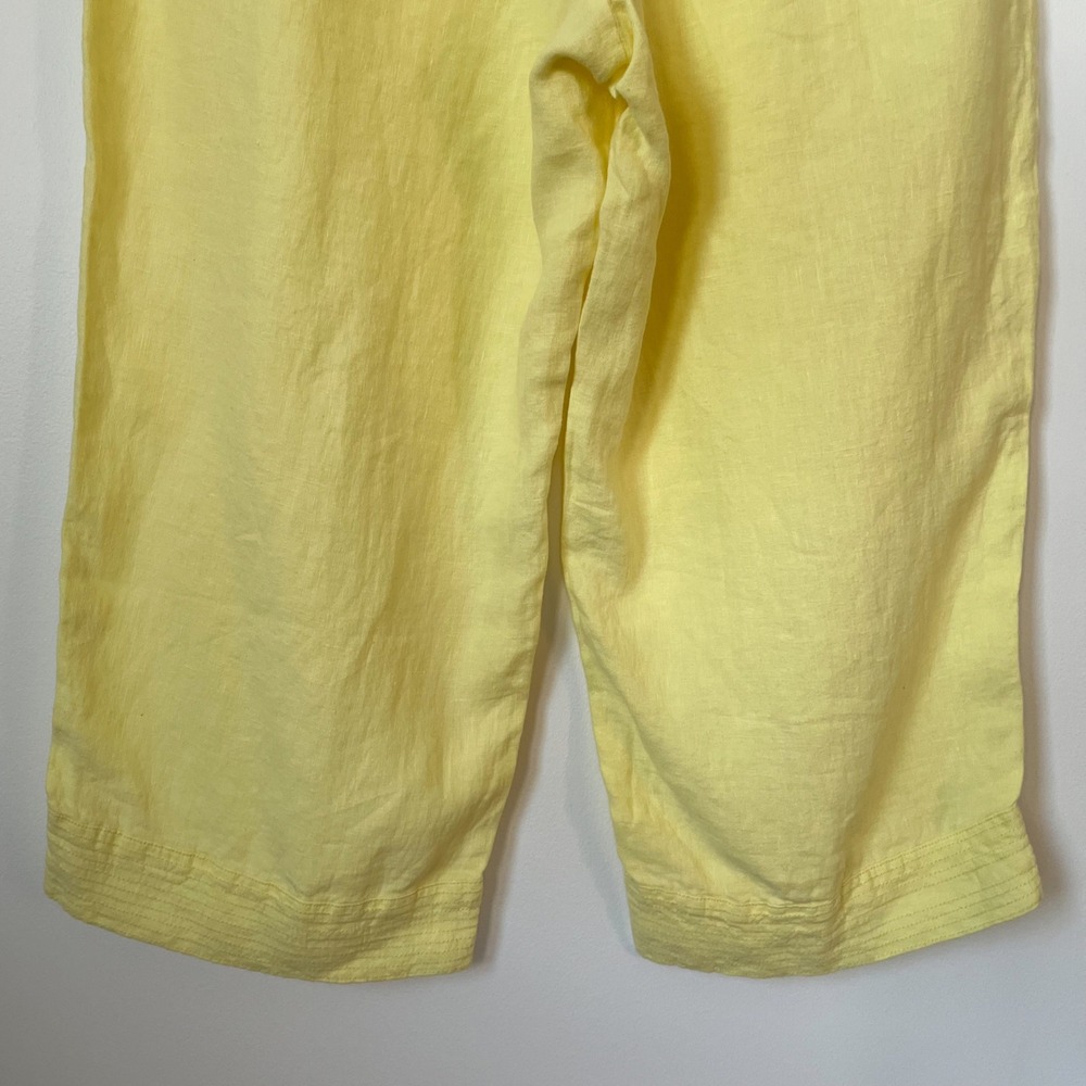 NEW J.Jill Pure Linen Trapunto Stitched Pants Butter Yellow Womens 2X - Picture 8 of 13